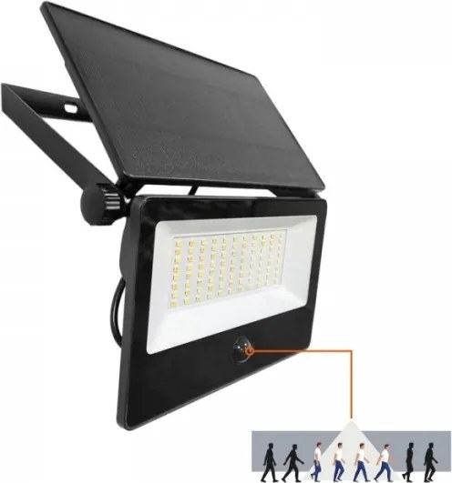 LED solárny reflektor so senzorom NCS G2 LED/30W/3,7V 3000/4000/6500K IP54 5200 mAh