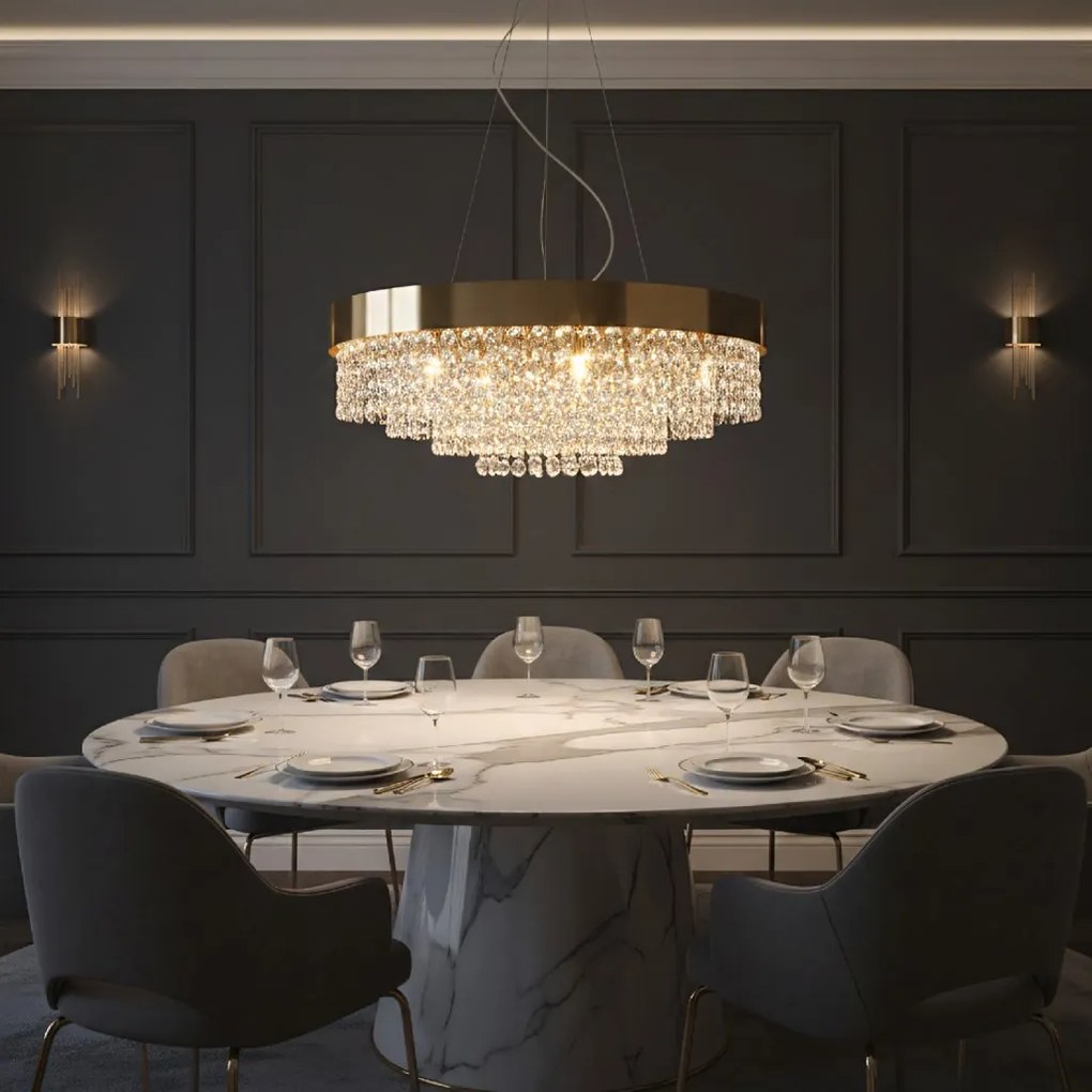 Toolight Toolight, stropné svietidlo 60cm, 16xG9, APP1787-16CP, zlatá, OSW-04058