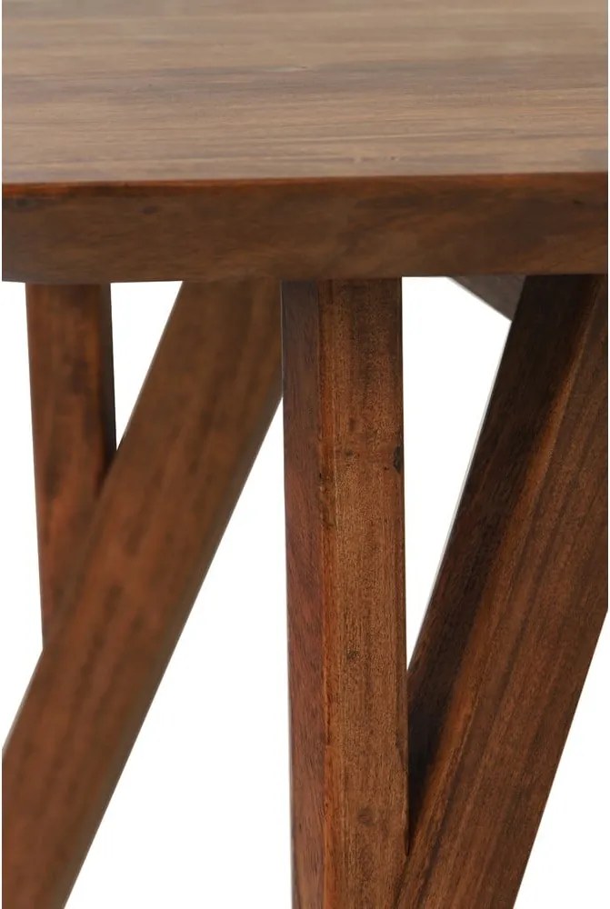 Hnedý jedálenský stôl s doskou z akácie 100x200 cm Quenza – Light & Living