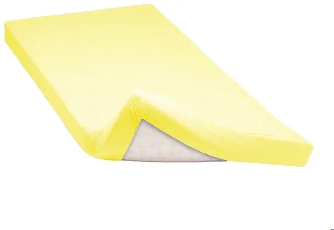 Napínacie prestieradlo bavlnené  sýto žlté 90x200 cm
