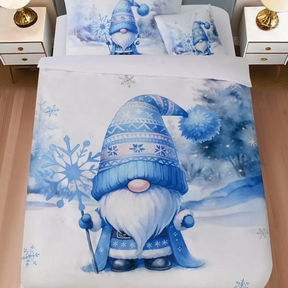 Obliečky DEPPA BLUE GNOM 3-dielna sada 140x200 cm