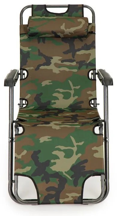 ModernHOME Polohovateľné skladacie lehátko - maskáčové, L-145 CAMOUFLAGE