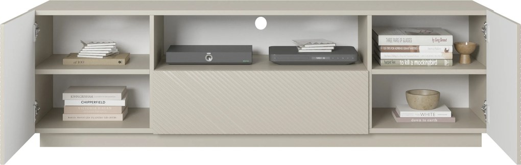 RTV skrinka Asha 167 cm so zásuvkou a výklenkom - kašmír