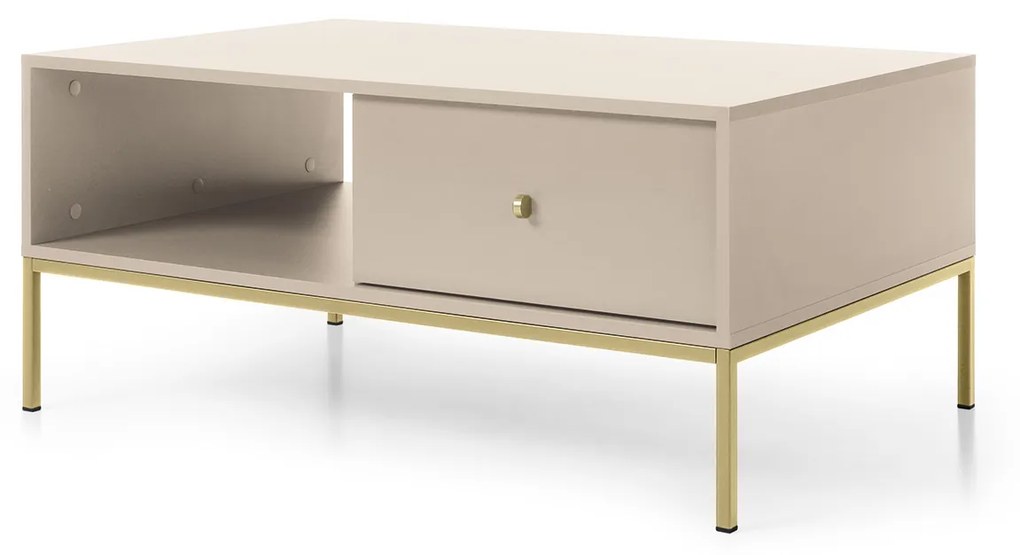 Konferenční stolek Mono II 104 cm béžový/zlatý
