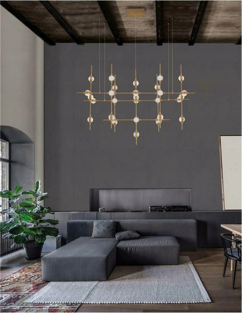 Nova Luce závesné svietidlo Atomo zlatý kov a akryl Led 30 x 2.4W 230V 3000K