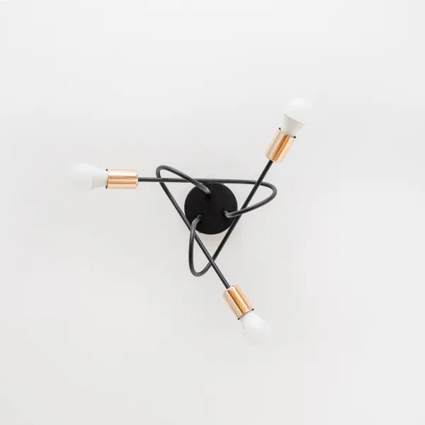 LED prisadený luster OXFORD 3×E27/15W/230V čierny