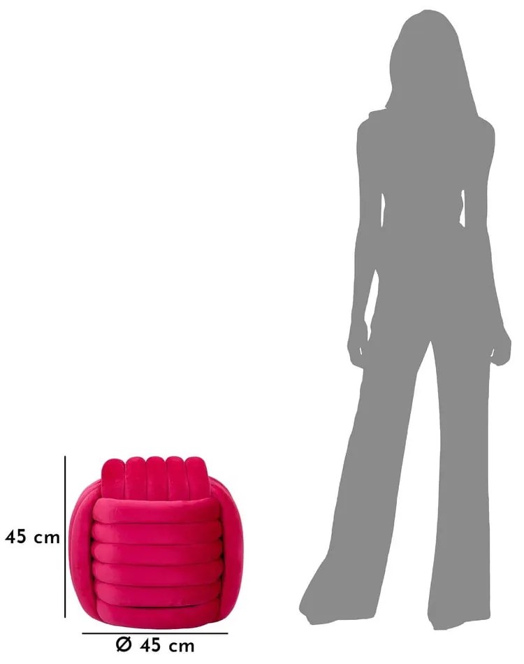 Ružový zamatový taburet Softy – Mauro Ferretti