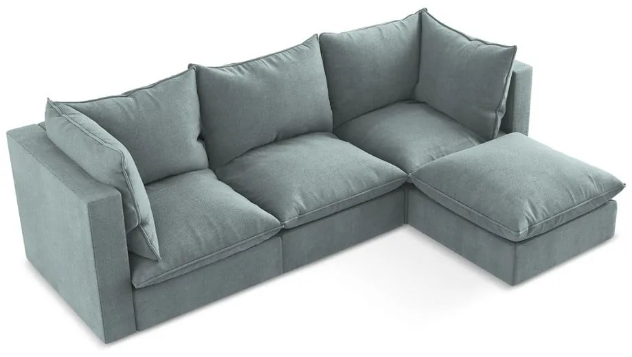 Modrá rohová pohovka (pravý roh/s leňoškou) Manao – Makamii