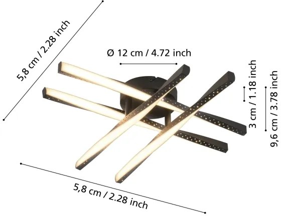 Eglo 75683 - LED stropné svietidlo ADEJE LED/19W/230V čierna