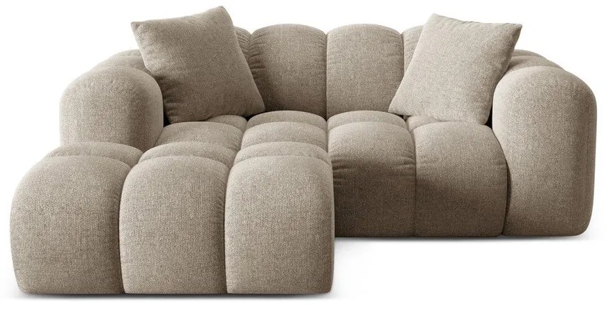 Svetlohnedá ženilková rohová pohovka (ľavý roh/s leňoškou) Treno – Cosmopolitan Design