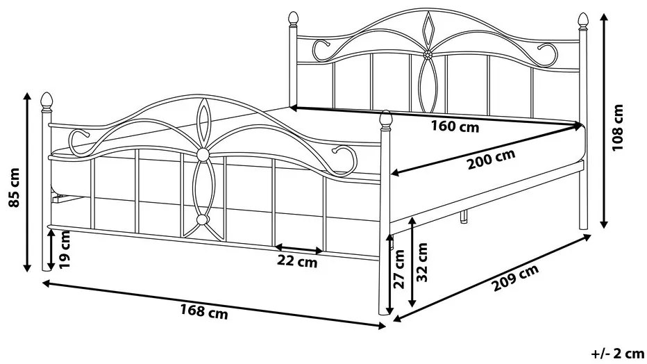 Manželská posteľ 160 cm ANTALIA (s roštom) (biela). Vlastná spoľahlivá doprava až k Vám domov. 1007094