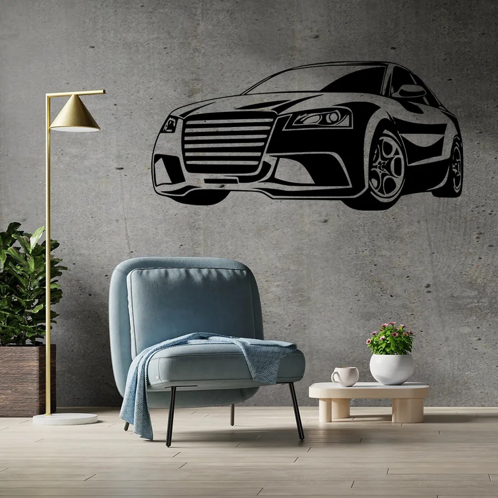 Veselá Stena Samolepka Auto Audi Farba: fialová, Veľkosť: 60 x 30 cm