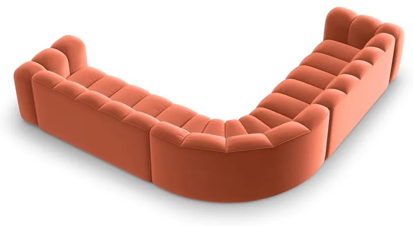 Ružová zamatová modulárna rohová pohovka Lupine – Micadoni