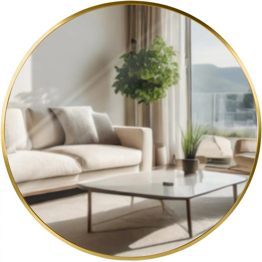 Nástenné zrkadlo Elsie L 323825 - 60x60 cm - Zlatá lesk