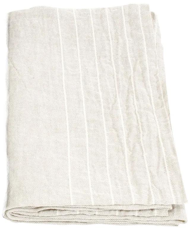 Ľanový uterák Kaste, ľan-biely, Rozmery  95x180 cm