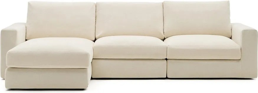 Béžová ženilková rohová pohovka (ľavý roh/s leňoškou) Alea – Kave Home