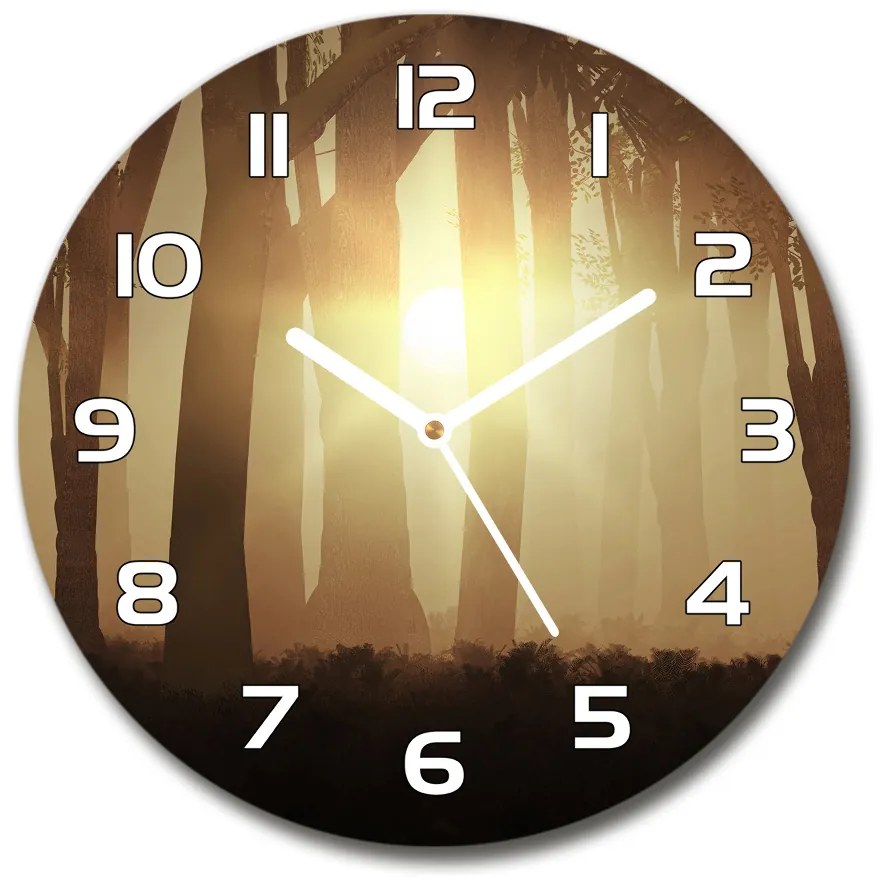 Sklenené hodiny okrúhle Hmla v lese pl_zso_30_f_84176608