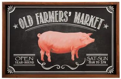 Vintage dekoračná tabuľka "OLD FARMERS MARKET", 56 x 2 * 37 cm20 x 30 cm