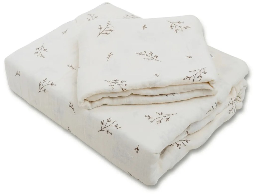 Matex Mušelínové obliečky Vetvička, 140 x 200 cm, 70 x 90 cm