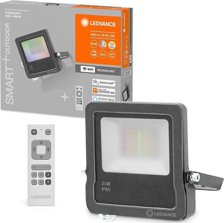 Ledvance - LED RGBW reflektor FLOODLIGHT LED/20W/230V 3000K IP65 Wi-Fi + diaľkový ovládač