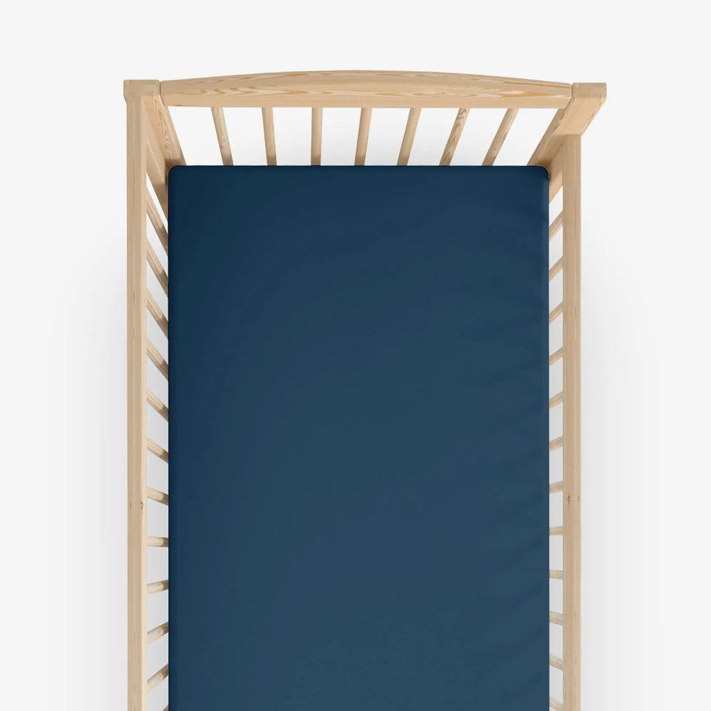Goldea bavlnená plachta do detskej postieľky - námornícka modrá 60 x 120 cm