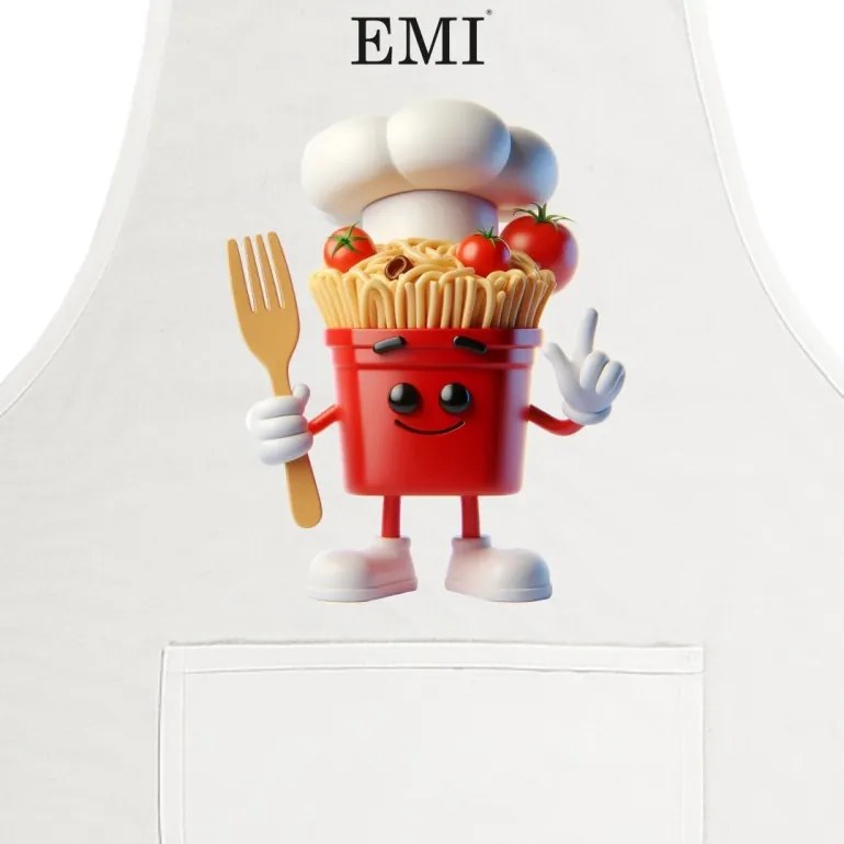 Kuchynská zástera Pasta EMI, biela