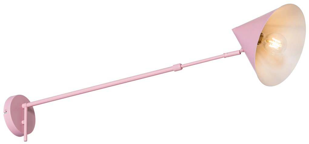 Dizajnová nástenná lampa ružová nastaviteľná - Triangolo