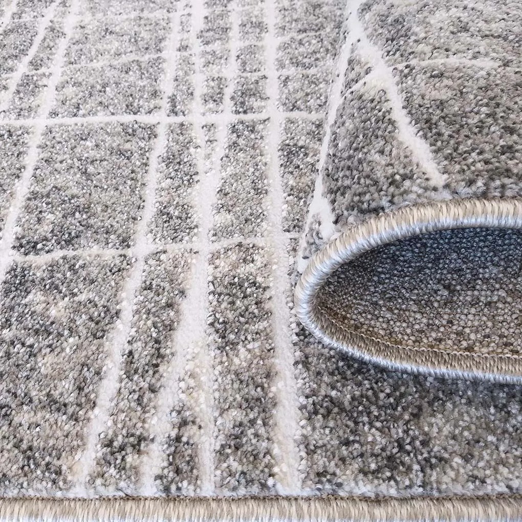 DY Sivý koberec s bielymi linkami Enigma 05 Rozmer: 120x170 cm