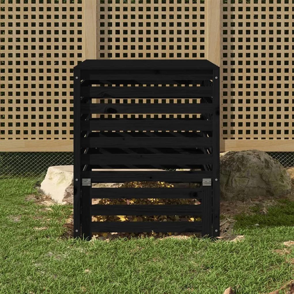 Kompostér čierny 82,5x82,5x99,5 cm masívne borovicové drevo 823819