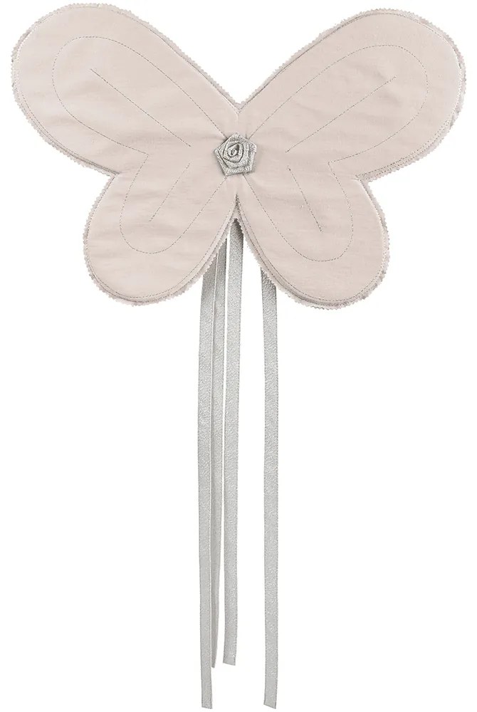 Lněná pohádková křídla pudrově růžová se stříbrem 51x35cm