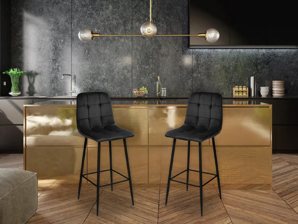 Barová stolička hamilton velvet čierna | jaks