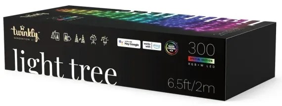 Twinkly TWP300SPP-BEU- LED RGBW Vonkajší vianočný stromček 300xLED 2m IP44 Wi-Fi