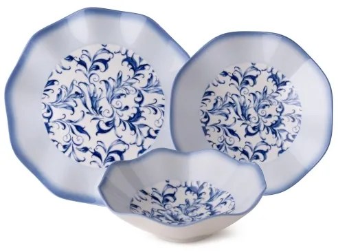 Jedálenská súprava 24 ks modrá/porcelán