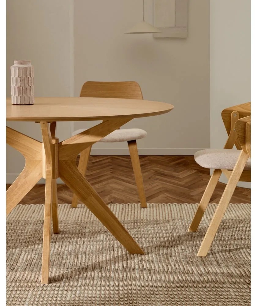 Okrúhly jedálenský stôl s doskou v dubovom dekore ø 120 cm Naanim – Kave Home