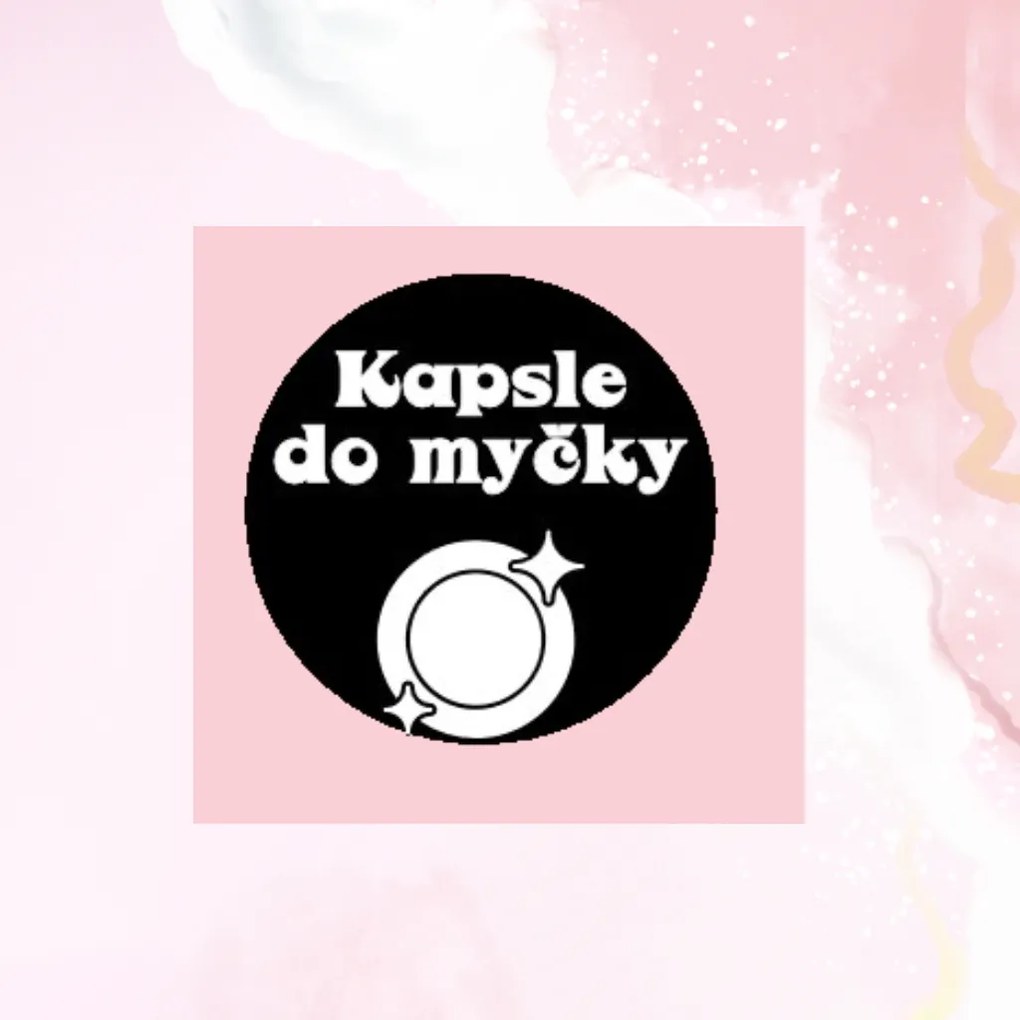 Štítok / nálepka do kuchyne s obrázkom taniera - Kapsuly do umývačky riadu Farba písma: Biele na čiernom