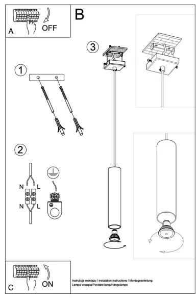 Sollux SL.0327 - Luster na lanku LAGOS 1 1xGU10/10W/230V čierna