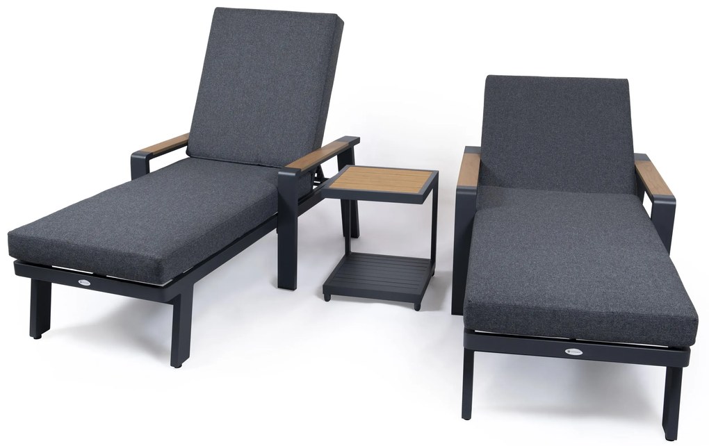 Set dvoch ležadiel EMOT antracit s tmavou poduškou