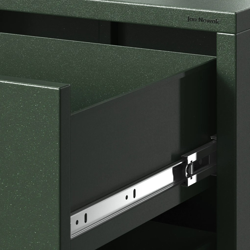 Komoda CARLA, 800 x 1015 x 400 mm, Modern: fľaškovo zelená farba