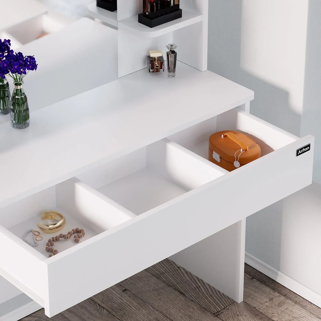 Toaletný stolík LUCIA s osvetlením 108x40x140cm, biela Jurhan