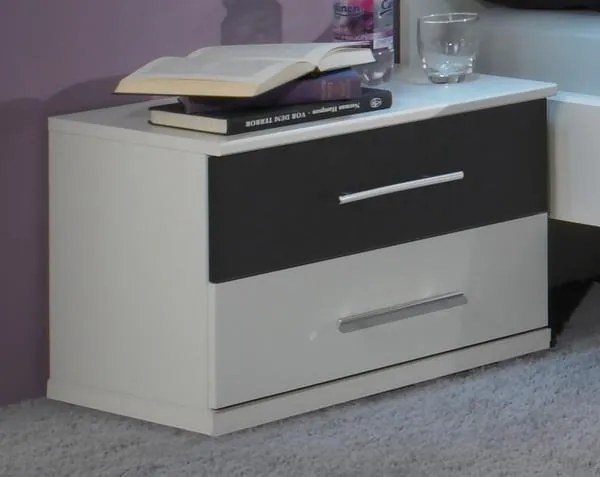 Zostava spálne Nora 160x200 cm, biela/grafitová