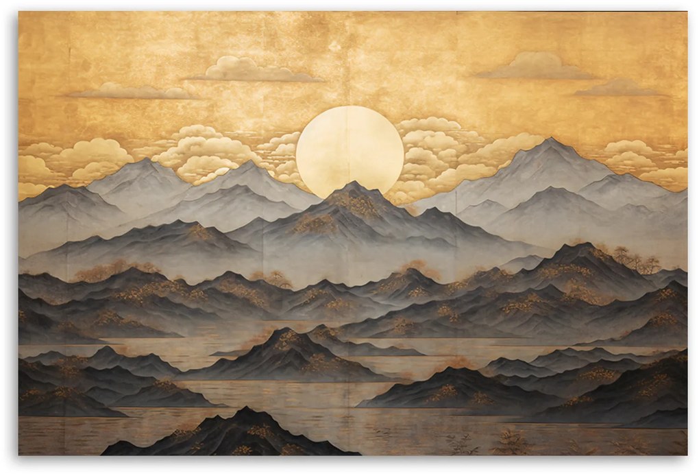 Gario Obraz na plátne Nádherná zlatá krajina v Japonsku Rozmery: 100 x 70 cm