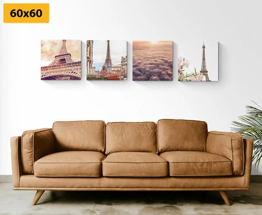 Set obrazov romantická Eiffelova veža