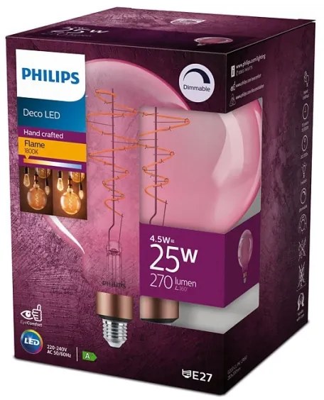 LED Stmievateľná žiarovka Philips DECO G200 E27/4,5W/230V 1800K