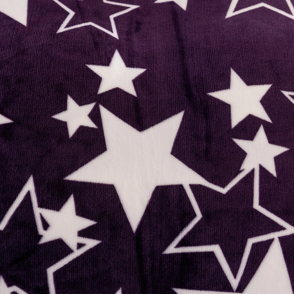 Mikroplyšové obliečky HVIEZDY fialové Rozmer obliečky: 70 x 90 cm | 140 x 200 cm