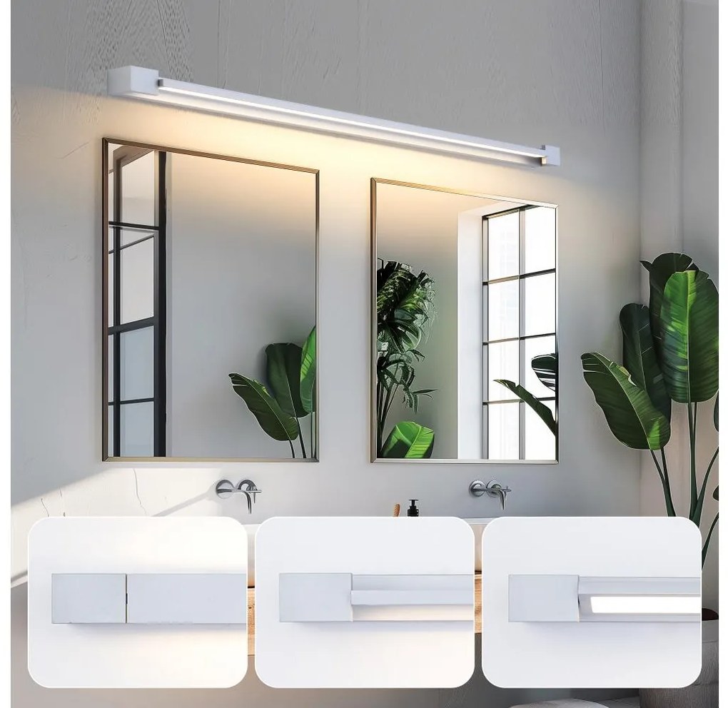 Brilagi-LED Kúpeľňové osvetlené zrkadlo AQUA LINE LED/36W/230V 120 cm IP44 matný chróm
