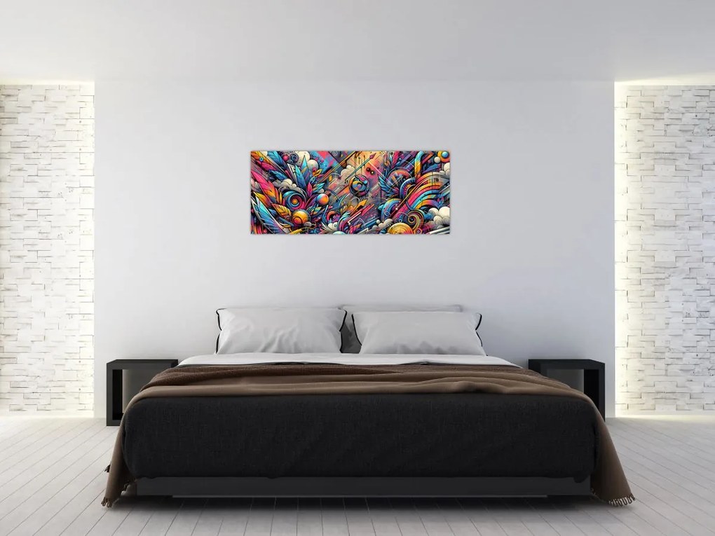 Obraz - Pestrofarebné graffiti (120x50 cm)
