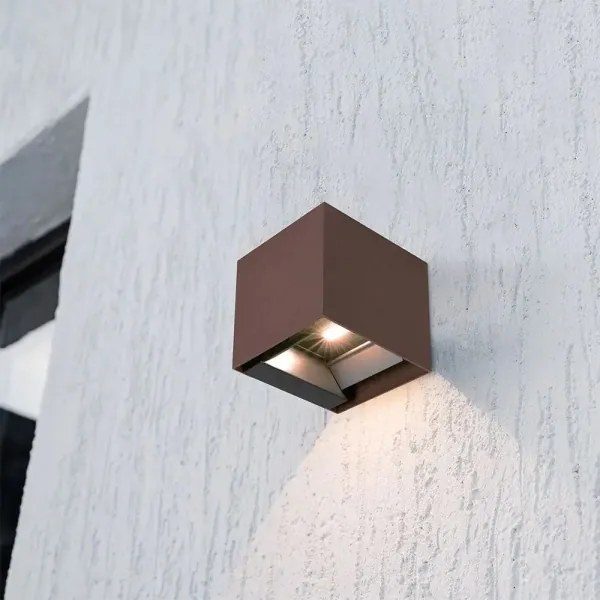LED Sol nástenné svietidlo so snímačom LED/9W/3,7V 3000/4000/5000K IP65 2600 mAh hnedá