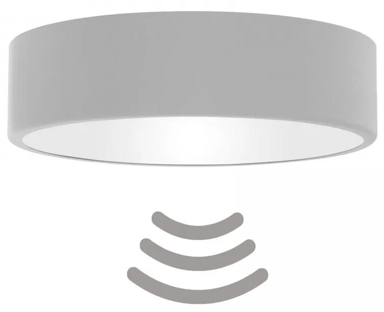 TEMAR Prisadené stropné osvetlenie CLEO s čidlom, 2xE27, 40W, 30cm, okrúhle, šedé
