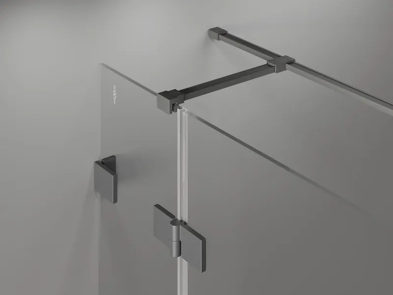 Mexen Lunar T výklopný sprchový kút pravý 135 x 80 cm, číre sklo, grafitová, 834T-135-080-95-00-P