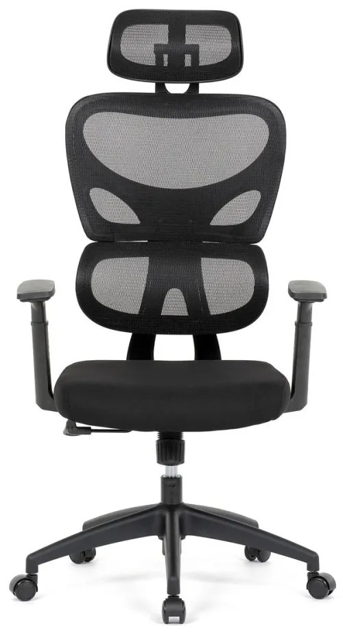 Kancelárska ergonomická stolička GRANT - sieť, látka, čierna